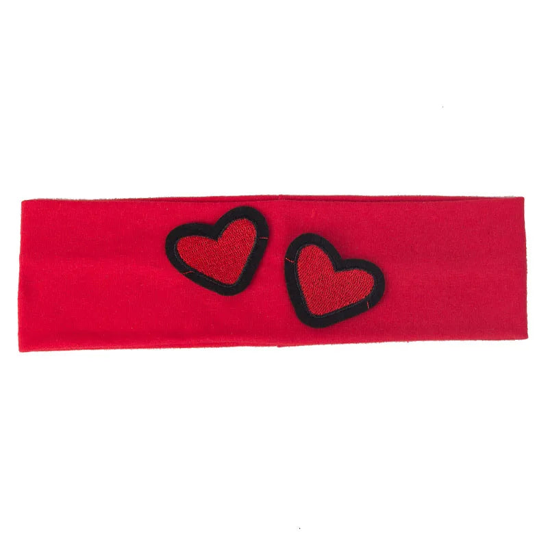 Fashion Kids Cut Love Applique Headband Baby Girls Soft Cotton Plain Flat Hairband Children Accessories Elastic Hair Bands