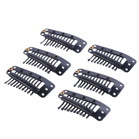20pcs 10-Teeth Snap-Comb Wig Clips with Rubber for Hair Extension Hair Snap Clips Weave Toupee Clips Styling Tools