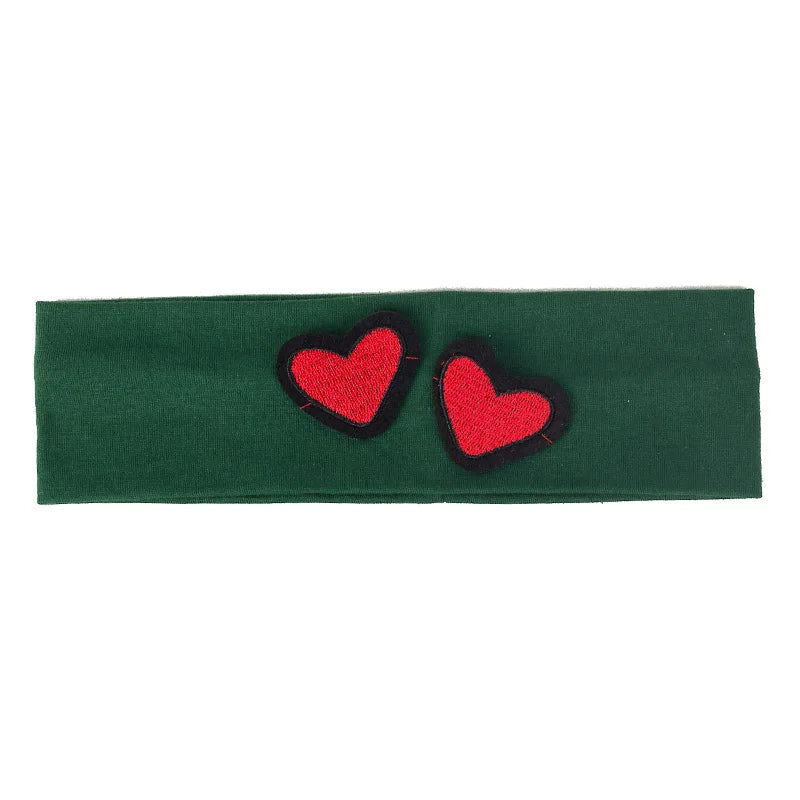 Fashion Kids Cut Love Applique Headband Baby Girls Soft Cotton Plain Flat Hairband Children Accessories Elastic Hair Bands