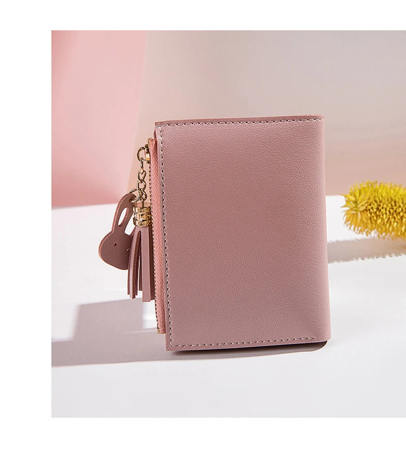 Women's PU Leather Wallet Women's Leather Wallet Women's Purses Card Holder Foldable Portable Lady Coin Purses