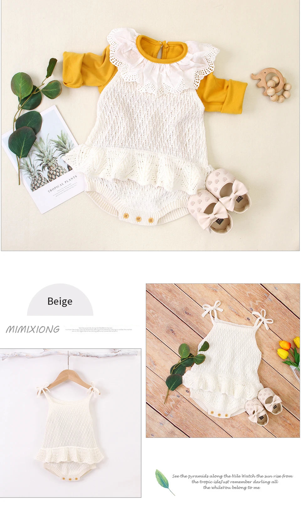 Body Bébé Fille Mignon | Bretelles Tricoté Salopette | Couleur Unie | Combinaison Été | 0-2 Ans