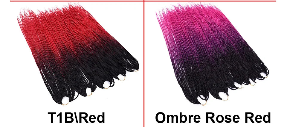 Tresses Crochet Senegalese Twist Ombre | 24 Pouces | 24 Racines/Pack | Synthétique | Femme