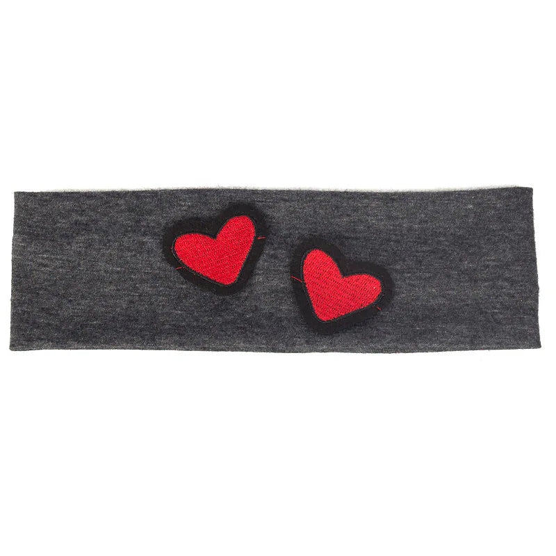 Fashion Kids Cut Love Applique Headband Baby Girls Soft Cotton Plain Flat Hairband Children Accessories Elastic Hair Bands