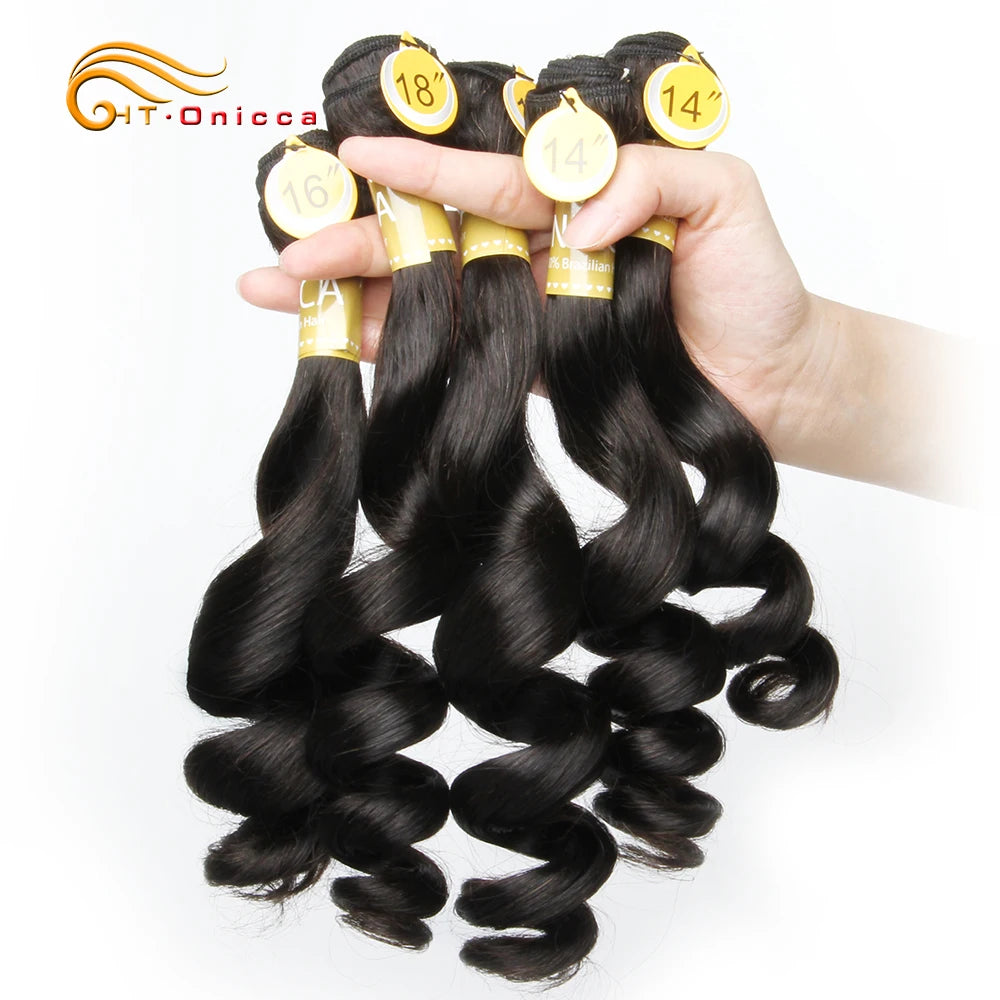Mèches Loose Wave Brésiliennes | Double Drawn | 5 Paquets | Egg Curl | Cheveux Humains Remy | Extensions