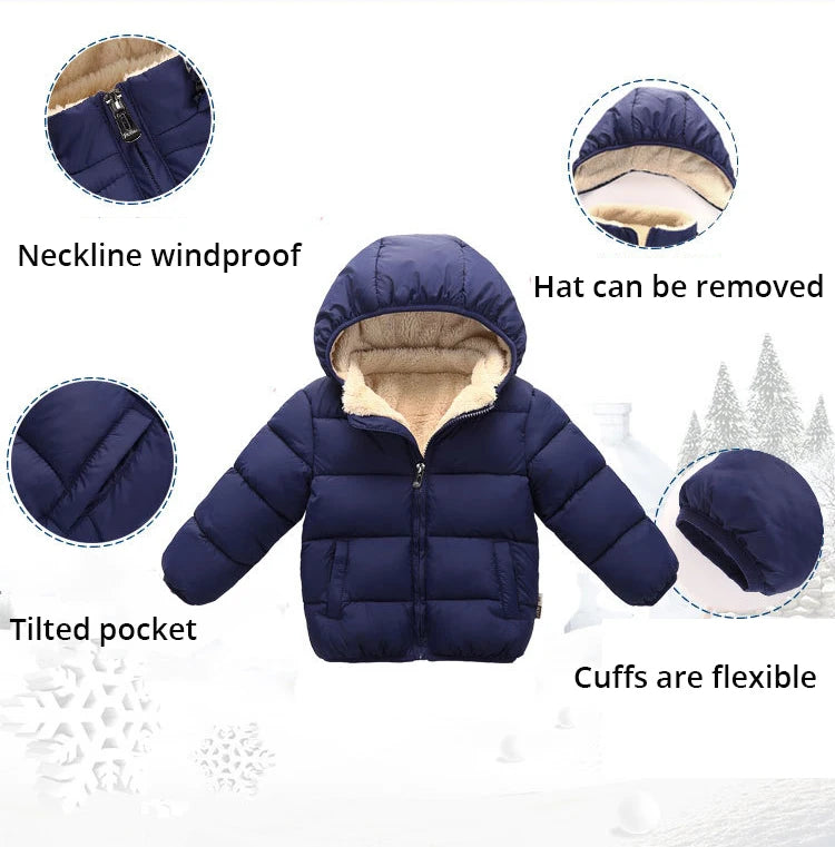 Veste d’hiver à capuche pour enfant | Polyester