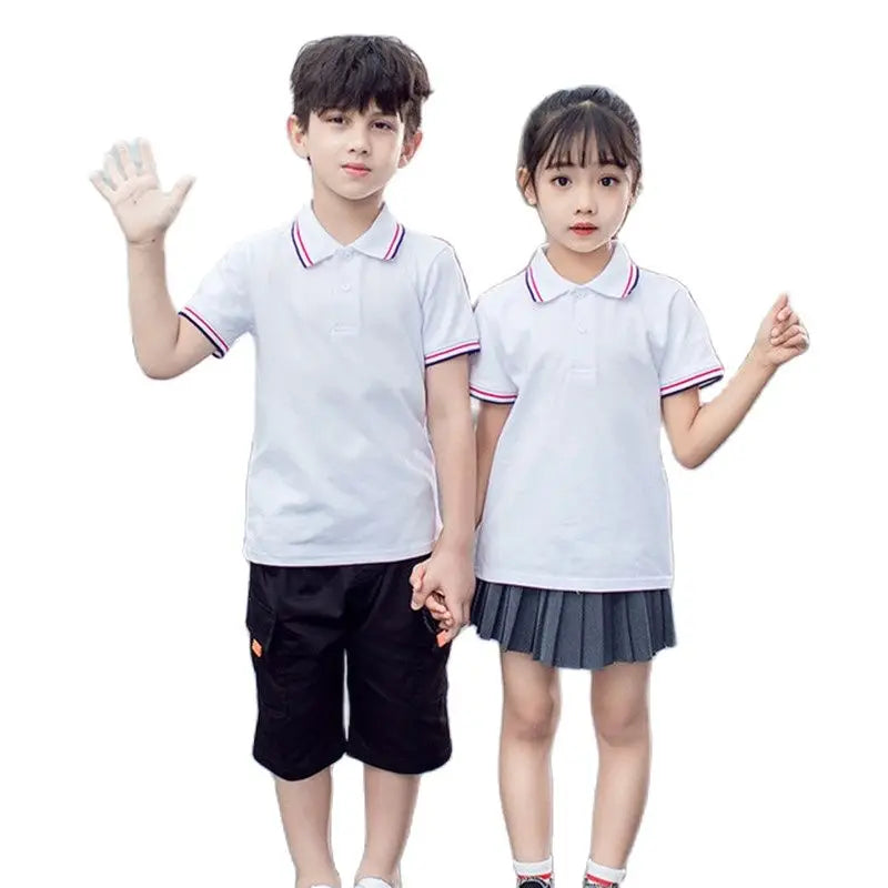 Boys T-Shirt Summer Fashion Cartoon Bear Embroidery School Clothes Little Girls Polo Shirts 3-8 Years Tops Toddler Sportswear