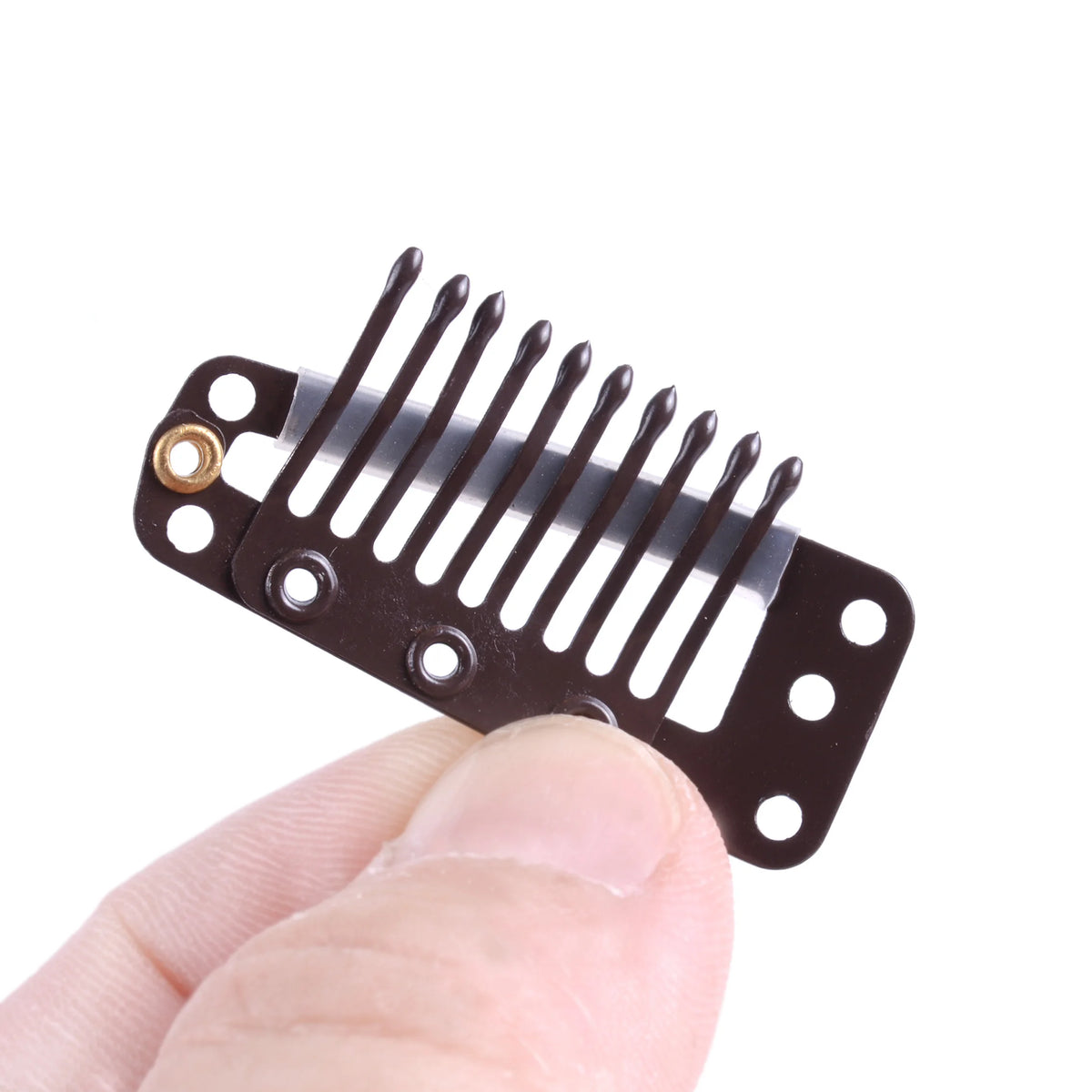 20pcs 10-Teeth Snap-Comb Wig Clips with Rubber for Hair Extension Hair Snap Clips Weave Toupee Clips Styling Tools