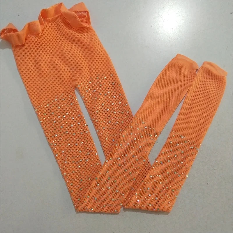 Fashion Kids Girls Sequin Mesh Fishnet Fish Net Pantyhose Tights Stockings Children High Stockings (More than 20PCS discounts)