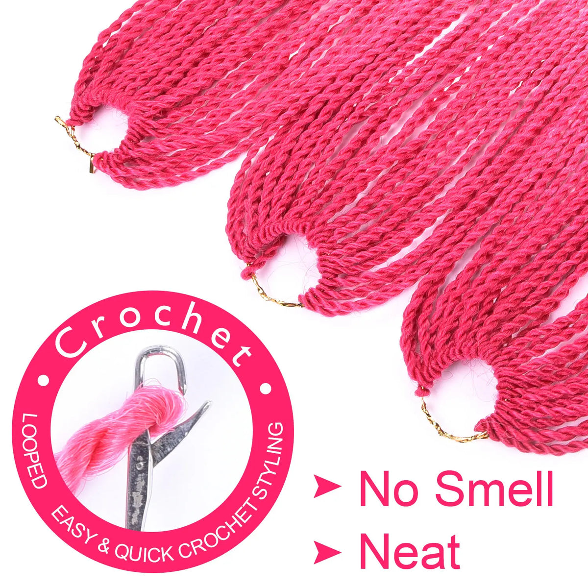 Tresses Crochet Senegalese Twist Ombre | 24 Pouces | 24 Racines/Pack | Synthétique | Femme