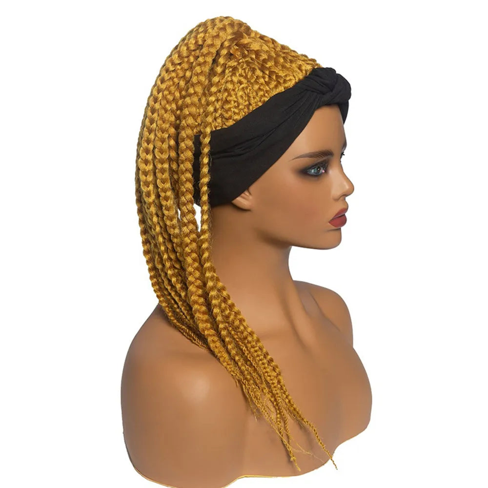 Perruque Headband Tresses Africaines Synthétique | 3 Brins | Queue de Cheval | Couvre-Cheveux | Fibre | Femme