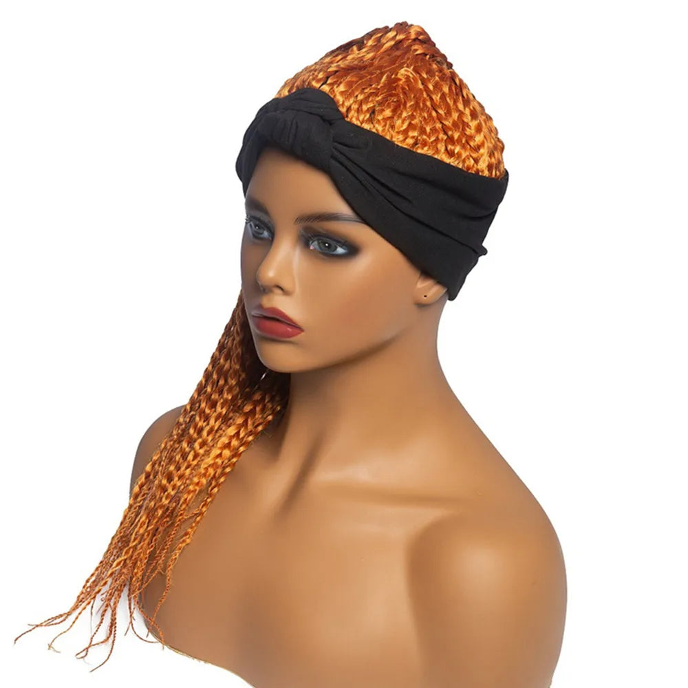 Perruque Headband Tresses Africaines Synthétique | 3 Brins | Queue de Cheval | Couvre-Cheveux | Fibre | Femme