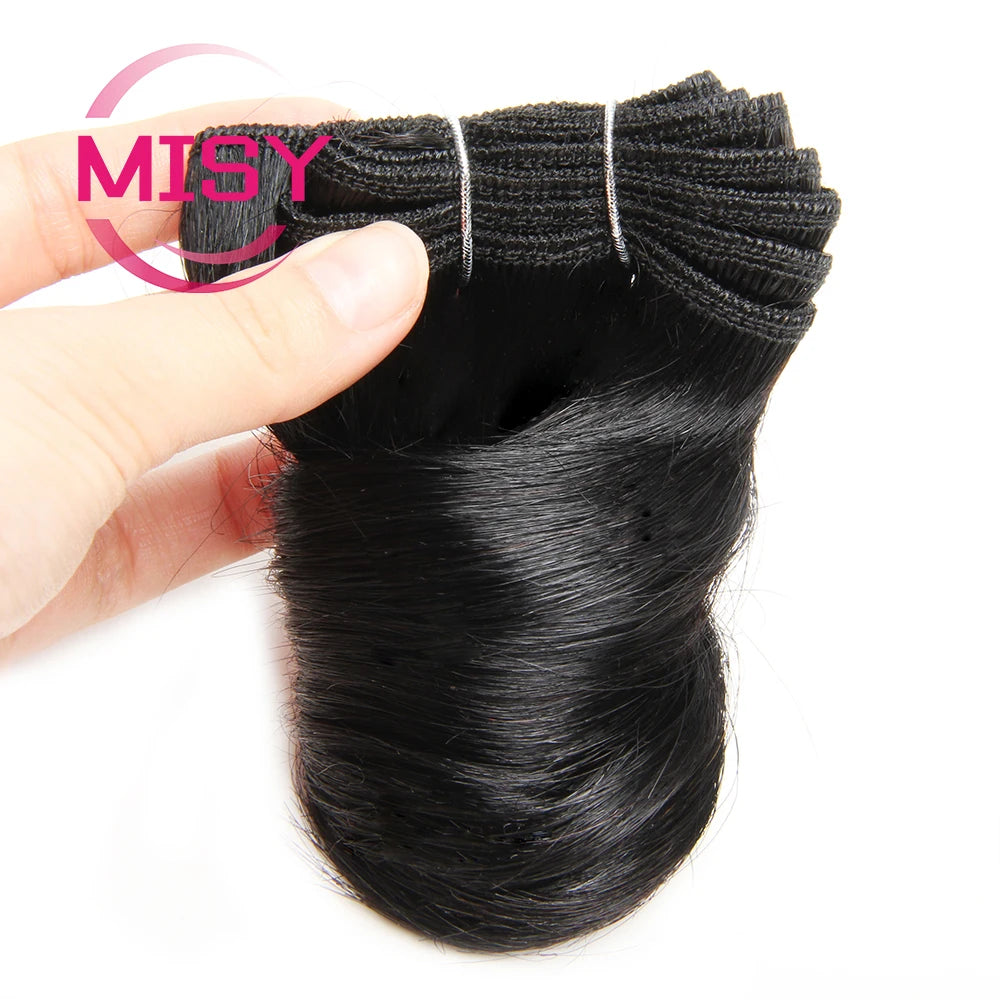 Tissage Curly Court Brésilien | 8 Pouces | Double Drawn | Bouncy Romance Curl | 6 Pcs/Lot | Extensions Cheveux Humains