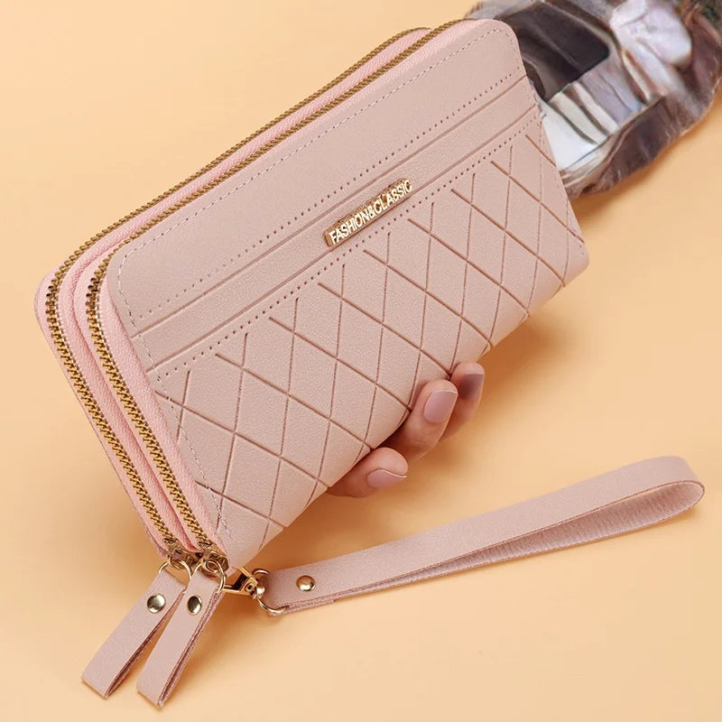 Portefeuille Long Femme | Gland Décoratif | Porte-Monnaie & Porte-Cartes | Cuir PU | Clutch