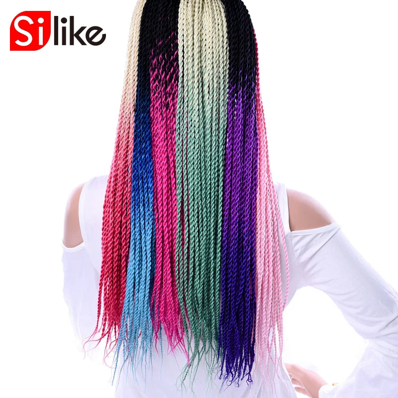 Tresses Crochet Senegalese Twist Ombre | 24 Pouces | 24 Racines/Pack | Synthétique | Femme
