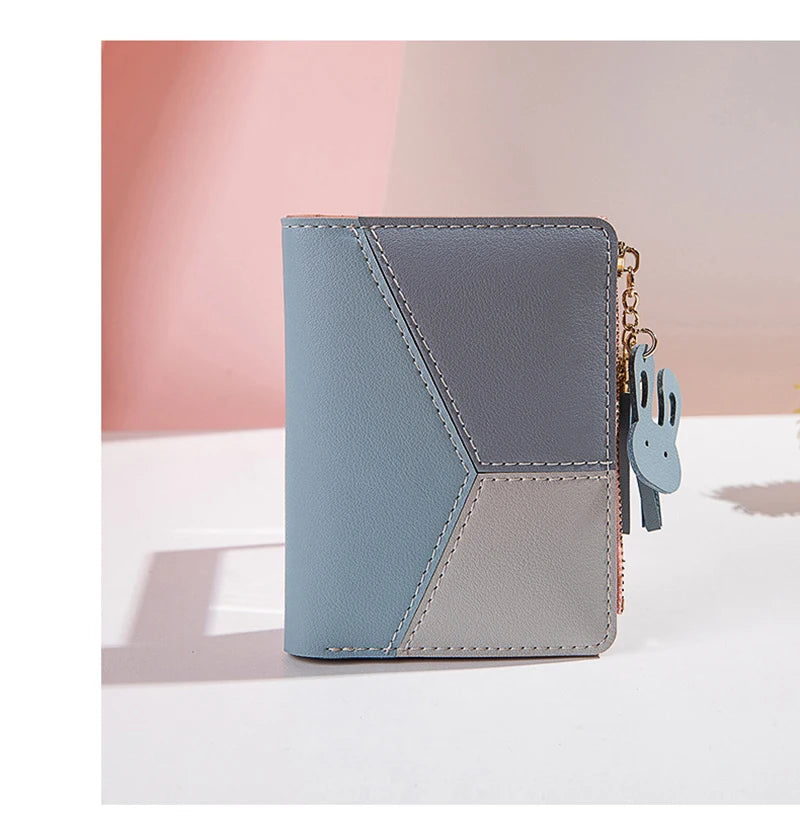 Women's PU Leather Wallet Women's Leather Wallet Women's Purses Card Holder Foldable Portable Lady Coin Purses