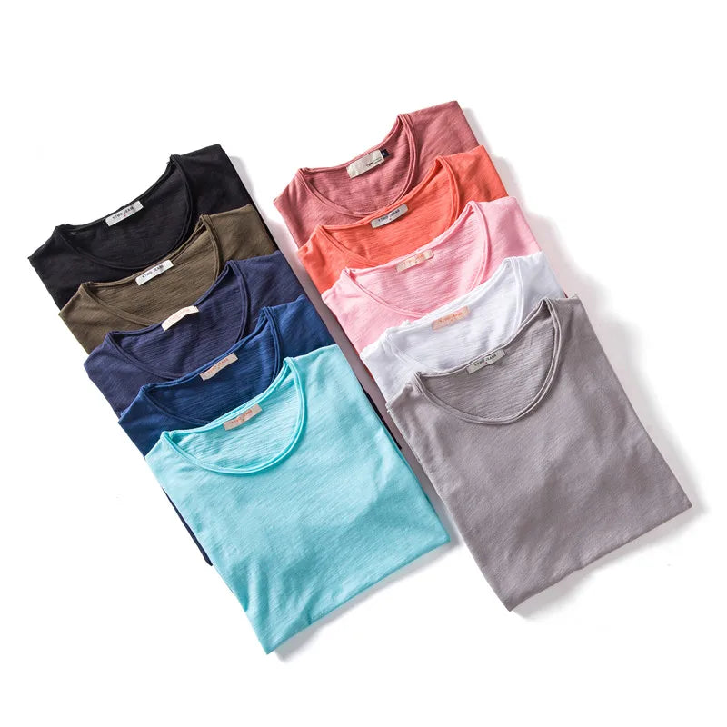 T-Shirt Homme 100% Coton | Col Rond | Manches Courtes | Uni Casual | Doux & Confortable | Été