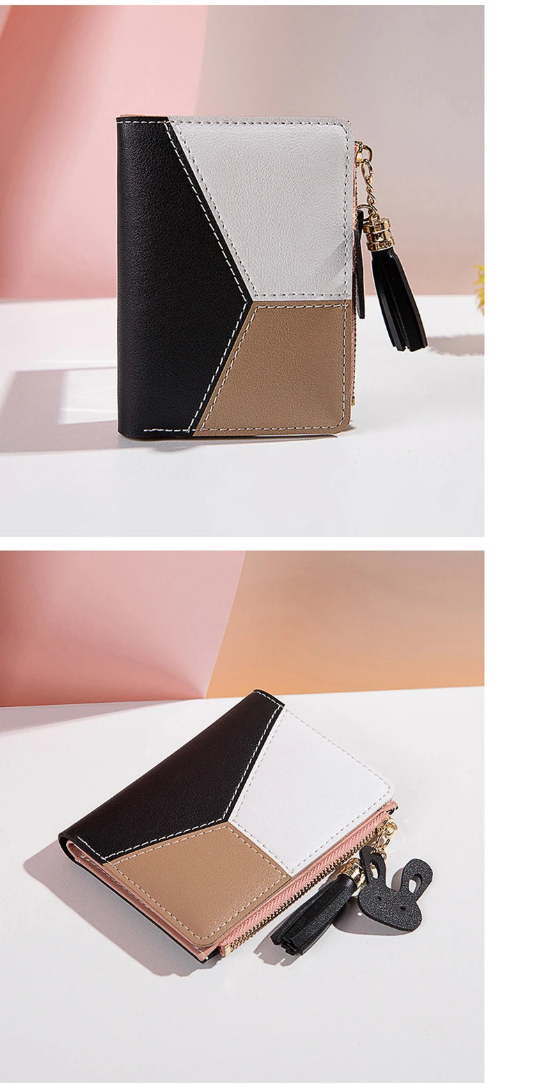 Women's PU Leather Wallet Women's Leather Wallet Women's Purses Card Holder Foldable Portable Lady Coin Purses