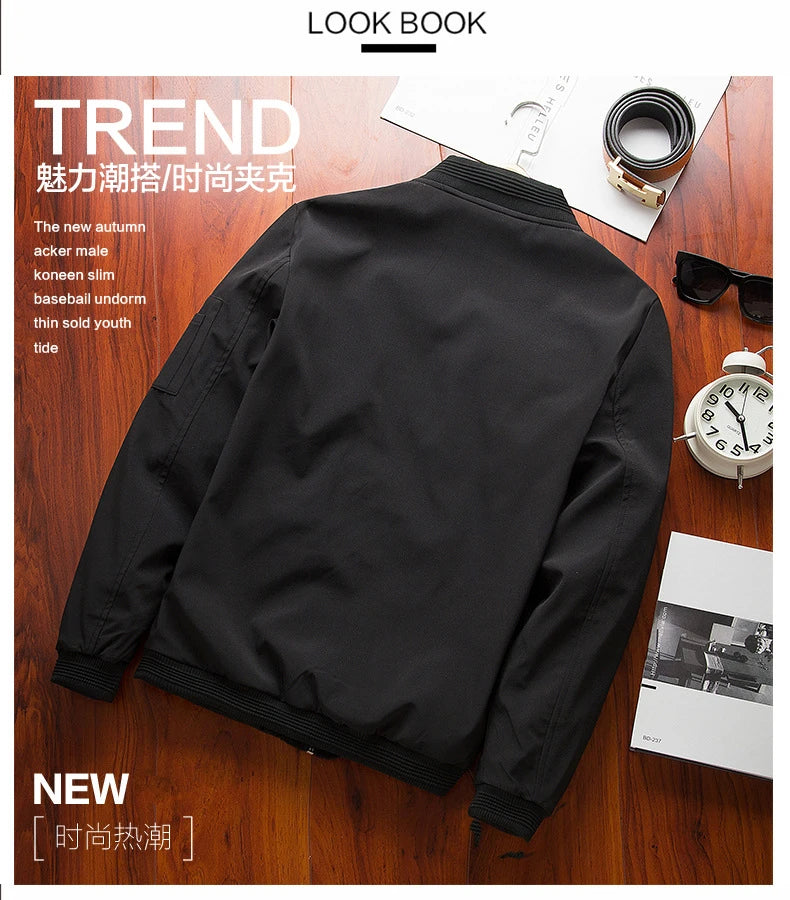 Blouson zippé ajusté pour homme | Style bomber
