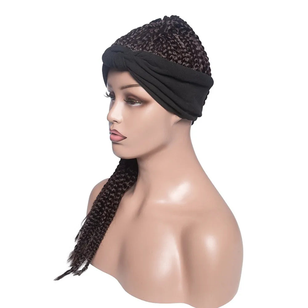 Perruque Headband Tresses Africaines Synthétique | 3 Brins | Queue de Cheval | Couvre-Cheveux | Fibre | Femme