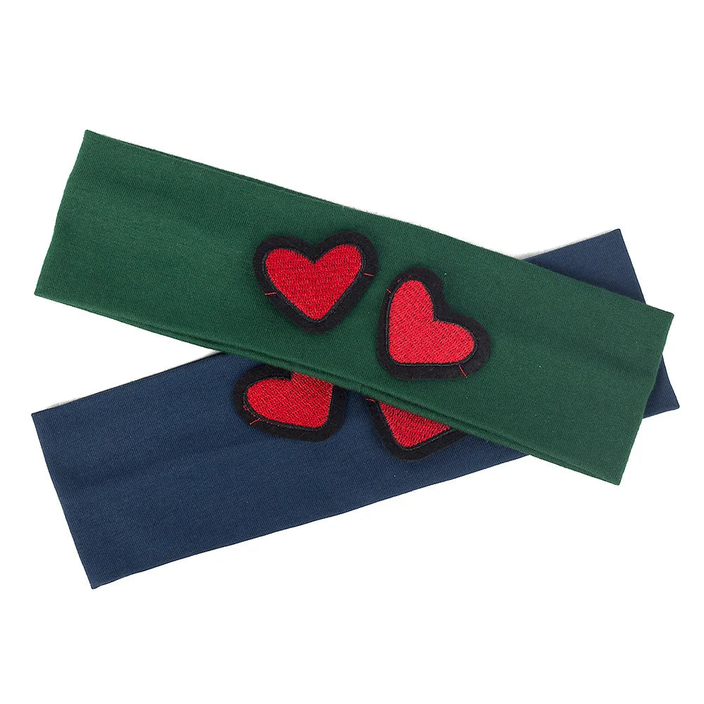 Fashion Kids Cut Love Applique Headband Baby Girls Soft Cotton Plain Flat Hairband Children Accessories Elastic Hair Bands