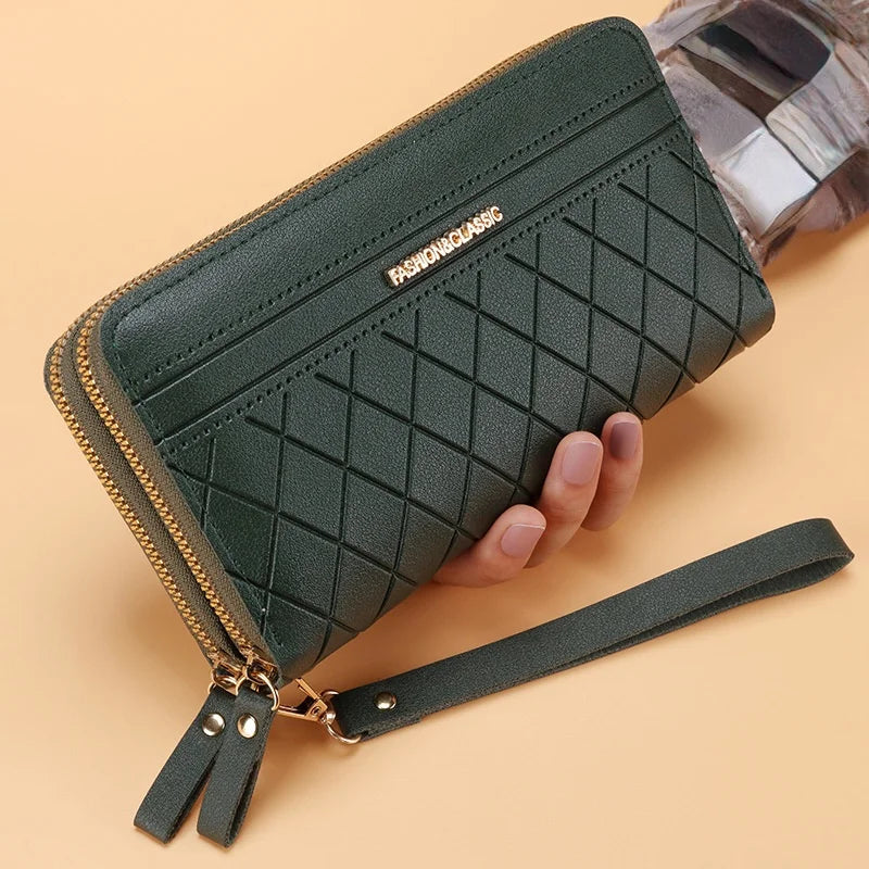 Portefeuille Long Femme | Gland Décoratif | Porte-Monnaie & Porte-Cartes | Cuir PU | Clutch