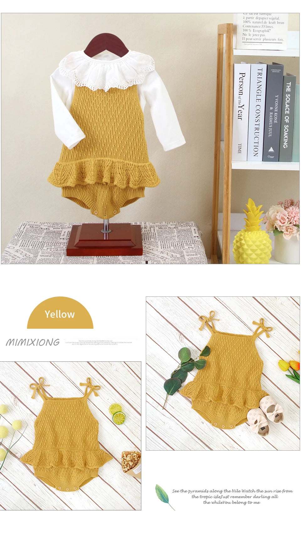 Body Bébé Fille Mignon | Bretelles Tricoté Salopette | Couleur Unie | Combinaison Été | 0-2 Ans