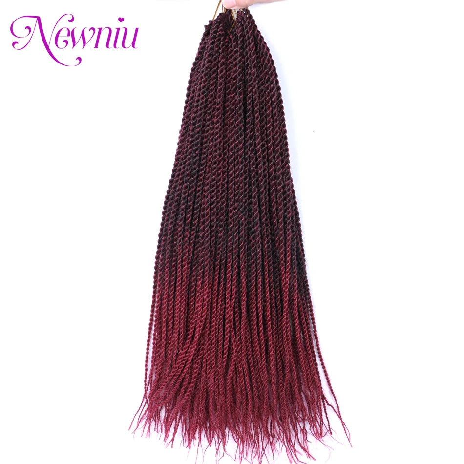 Tresses Crochet Senegalese Twist Synthétiques Ombre | Box Braids | Extensions Cheveux | Femme