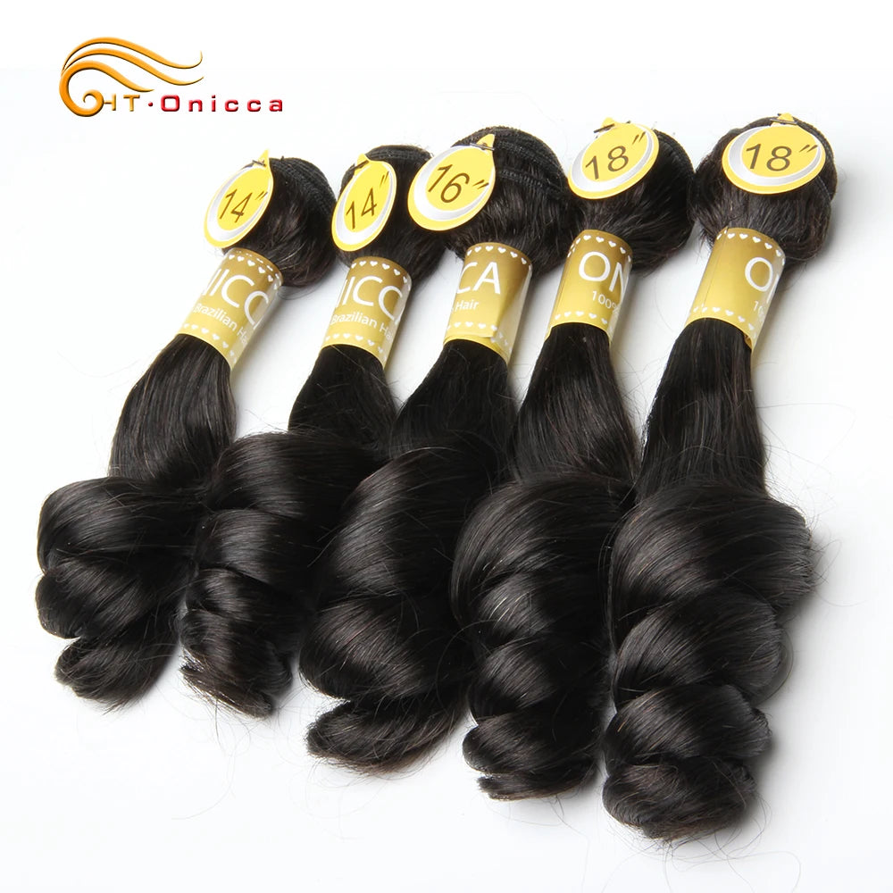 Mèches Loose Wave Brésiliennes | Double Drawn | 5 Paquets | Egg Curl | Cheveux Humains Remy | Extensions