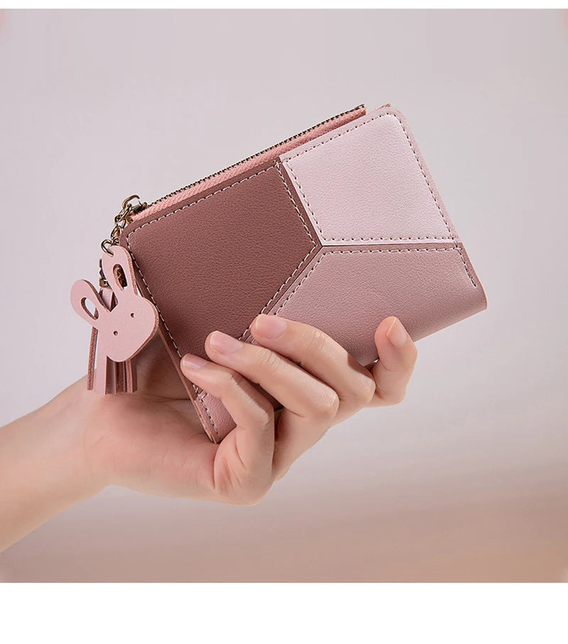 Women's PU Leather Wallet Women's Leather Wallet Women's Purses Card Holder Foldable Portable Lady Coin Purses