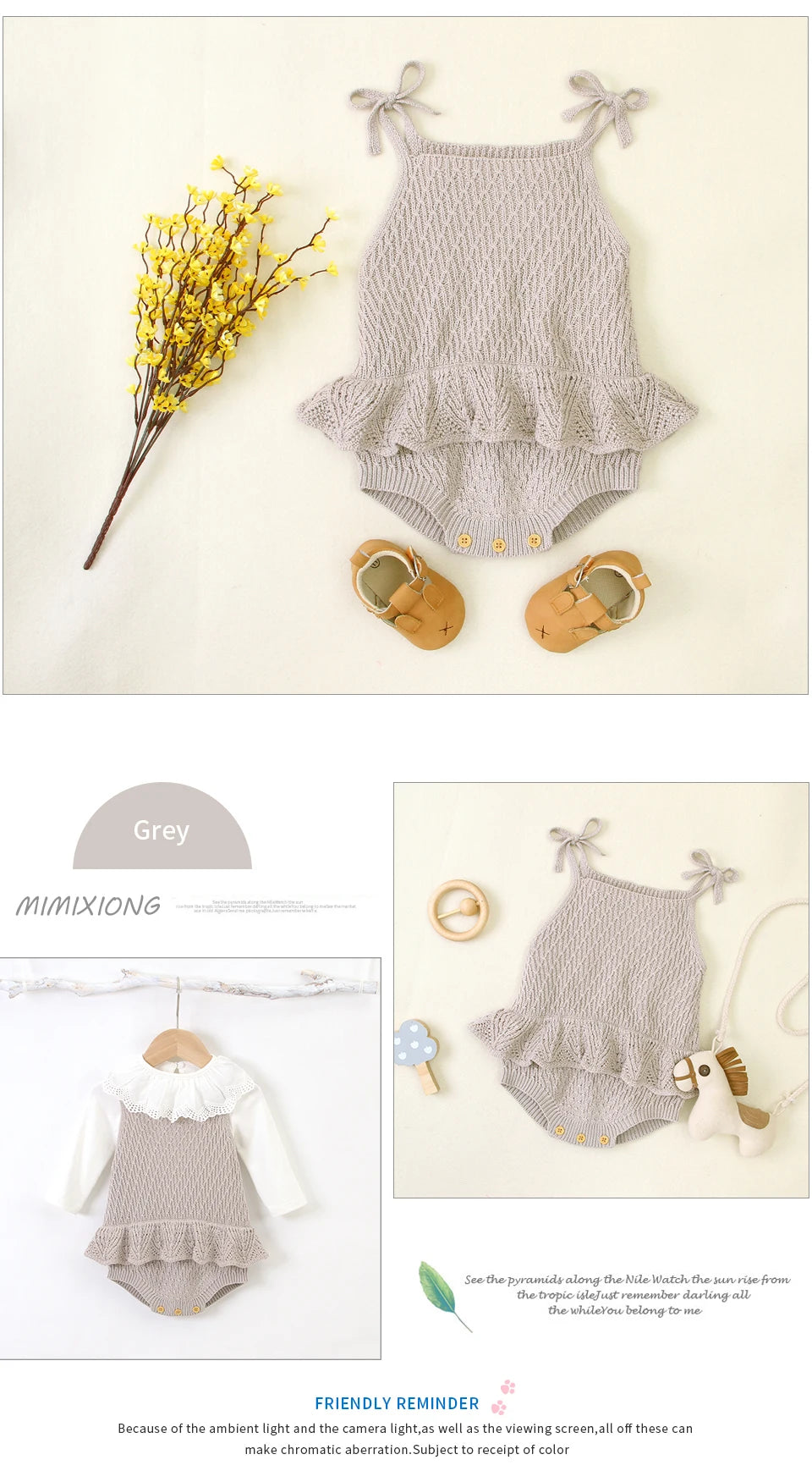 Body Bébé Fille Mignon | Bretelles Tricoté Salopette | Couleur Unie | Combinaison Été | 0-2 Ans