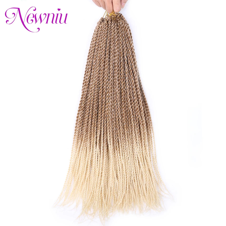 Tresses Crochet Senegalese Twist Synthétiques Ombre | Box Braids | Extensions Cheveux | Femme