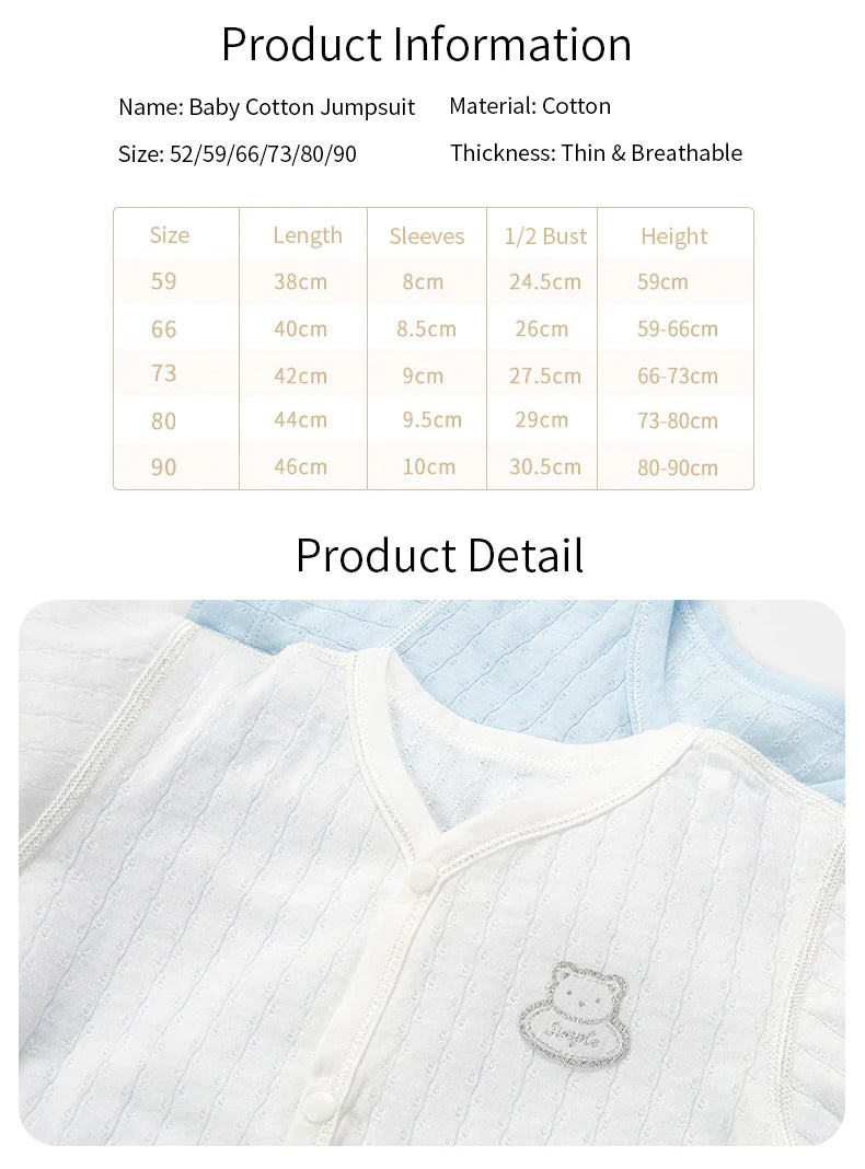 Bodysuit for Newborns Baby Clothes Sleepwear Summer Thin Baby Romper Overalls Jumpsuits Baby Romper Infants SolidClimb