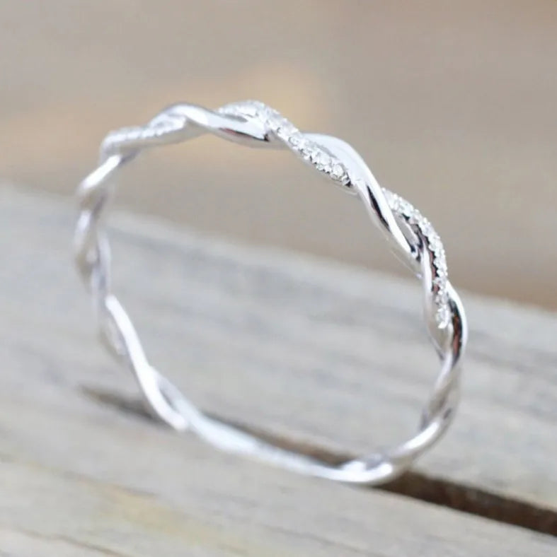 Bague Acier Inoxydable Simple Tendance | Tempérament Élégant | Fiançailles Mariage | Bijou Femme