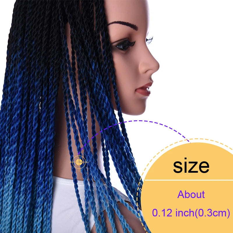 Tresses Crochet Senegalese Twist Ombre | 24 Pouces | 24 Racines/Pack | Synthétique | Femme