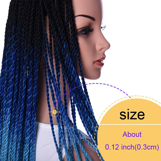 Silike Ombre Senegalese Twist Hair Crochet braids 24 inch 24 Roots/pack Synthetic Braiding Hair for Women