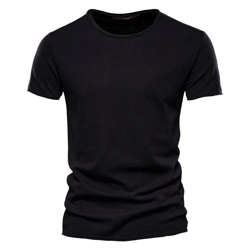 T-Shirt Homme 100% Coton | Col Rond | Manches Courtes | Uni Casual | Doux & Confortable | Été