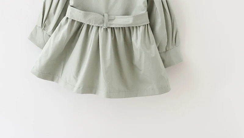 Fashion Baby Coat with Belt Cotton Autumn Spring Baby Girl Clothes Solid Color Infant Jacket Baby Girl Coat 2 Colors