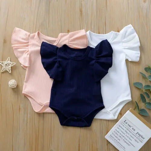 Body Bébé Fille | Coton Manches Courtes | Combinaison & Ensemble | Tenue Été Nourrisson (v2)
