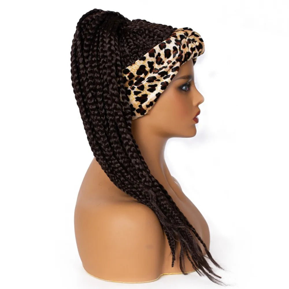 Perruque Headband Tresses Africaines Synthétique | 3 Brins | Queue de Cheval | Couvre-Cheveux | Fibre | Femme