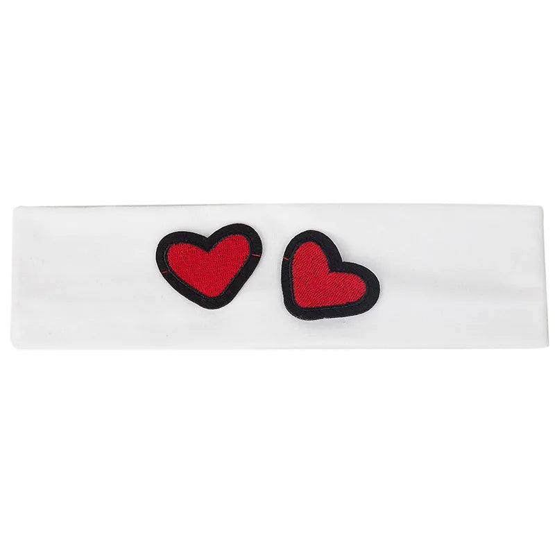 Fashion Kids Cut Love Applique Headband Baby Girls Soft Cotton Plain Flat Hairband Children Accessories Elastic Hair Bands