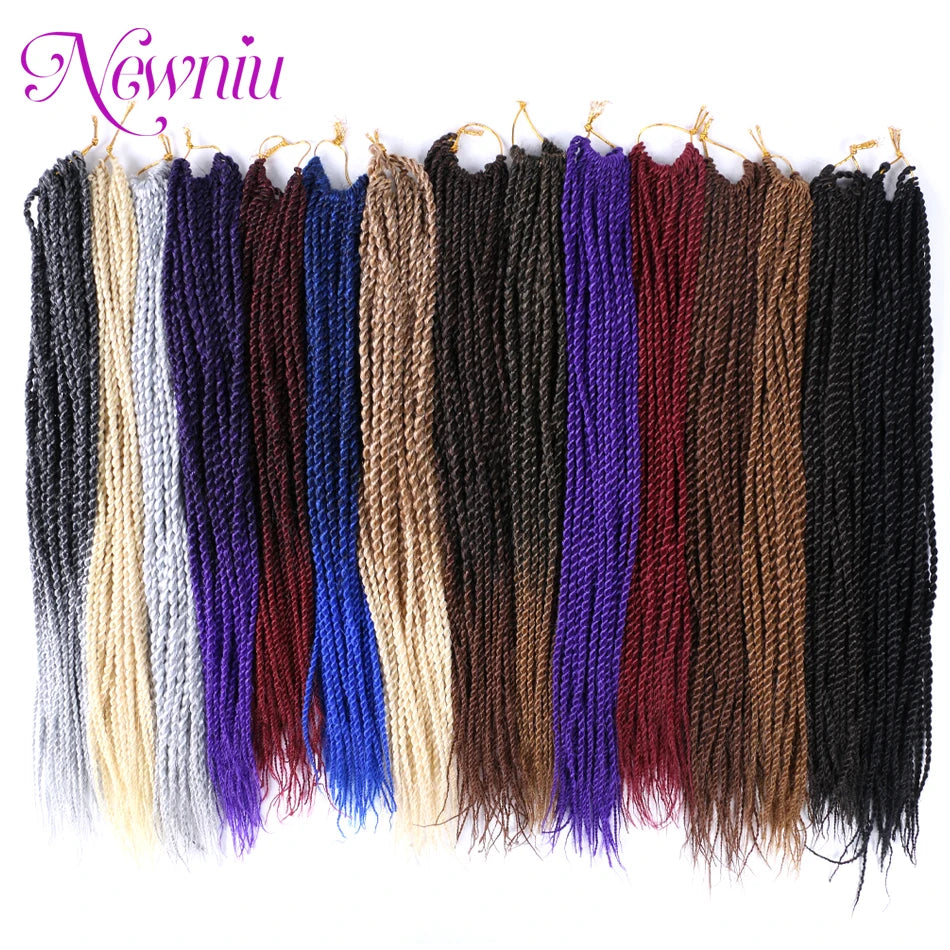 Tresses Crochet Senegalese Twist Synthétiques Ombre | Box Braids | Extensions Cheveux | Femme