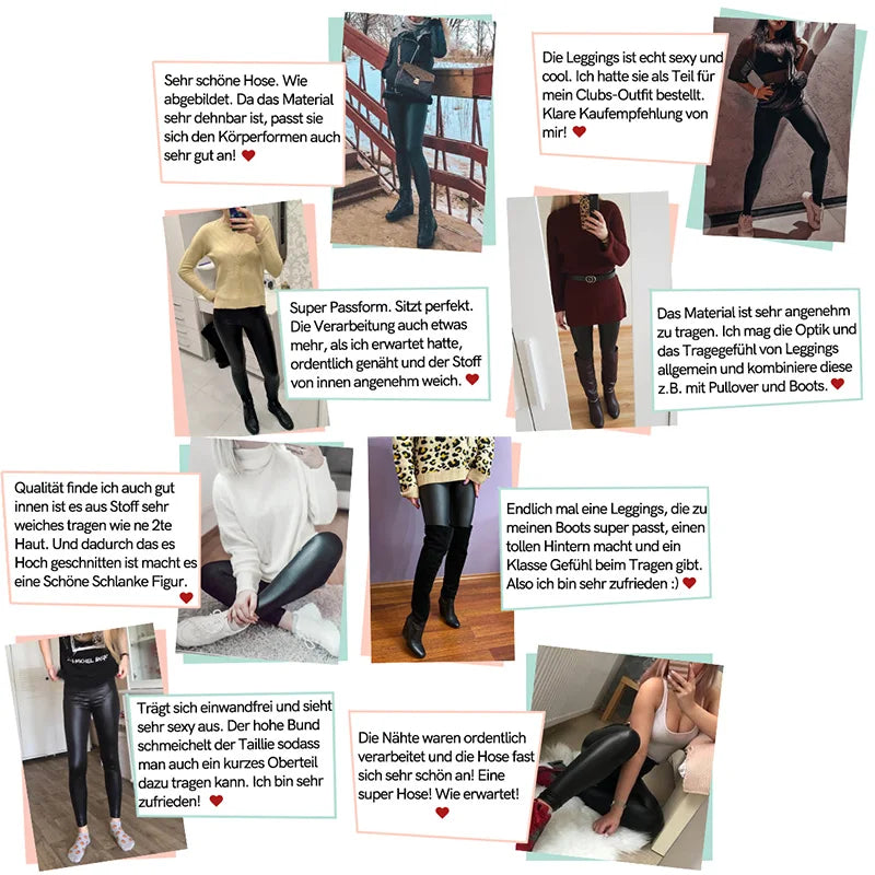 Legging Faux Cuir Épais Femme | Taille Haute Non Transparent | Push Up Slim | Lift Fesses | Fitness
