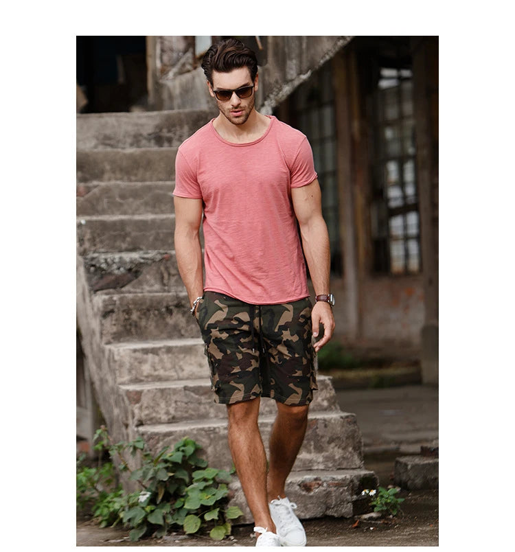 T-Shirt Homme 100% Coton | Col Rond | Manches Courtes | Uni Casual | Doux & Confortable | Été