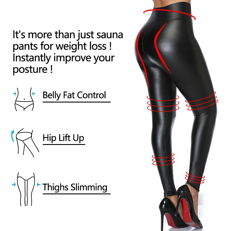 Legging Faux Cuir Épais Femme | Taille Haute Non Transparent | Push Up Slim | Lift Fesses | Fitness