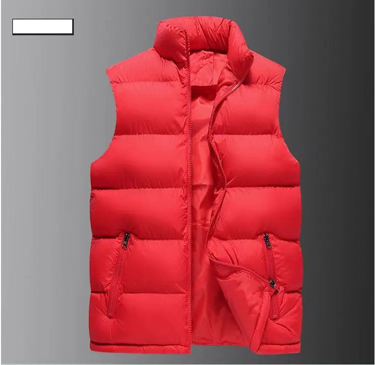 Men's Vest Jacket Warm Sleeveless Jackets Winter Waterproof Zipper Coat Autumn Stand-up Collar Casual Waistcoat Brand Clothing