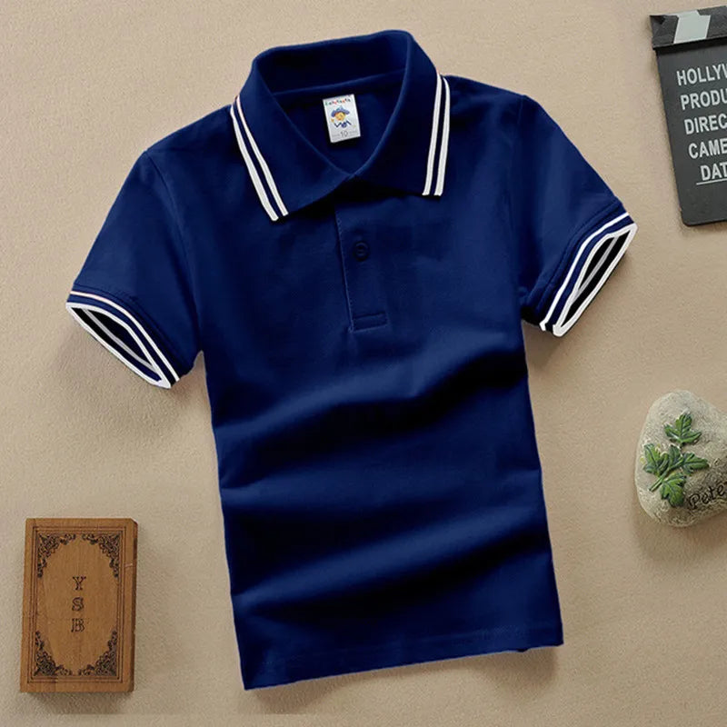 Boys T-Shirt Summer Fashion Cartoon Bear Embroidery School Clothes Little Girls Polo Shirts 3-8 Years Tops Toddler Sportswear