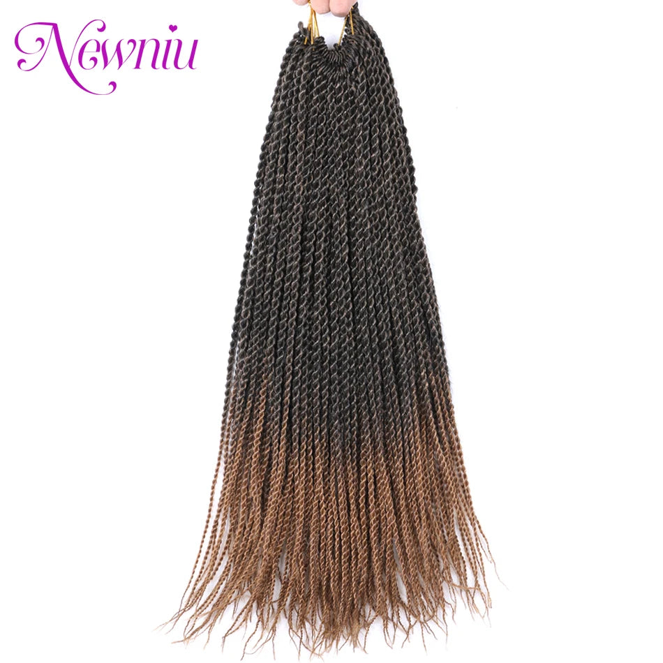 Tresses Crochet Senegalese Twist Synthétiques Ombre | Box Braids | Extensions Cheveux | Femme