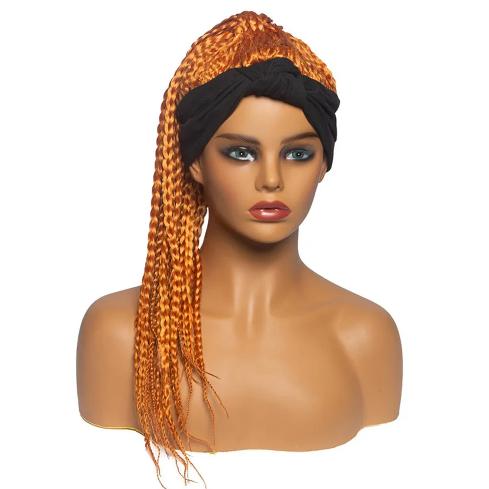 Perruque Headband Tresses Africaines Synthétique | 3 Brins | Queue de Cheval | Couvre-Cheveux | Fibre | Femme
