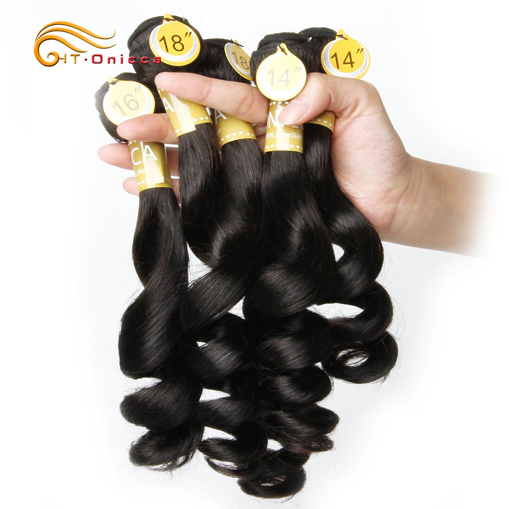 Mèches Loose Wave Brésiliennes | Double Drawn | 5 Paquets | Egg Curl | Cheveux Humains Remy | Extensions