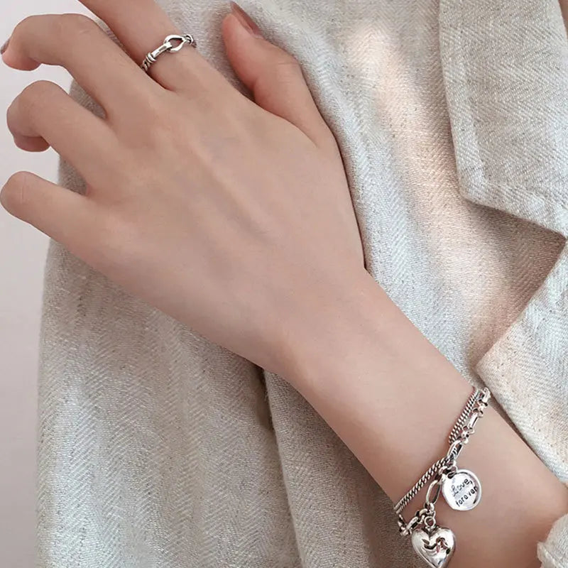Bracelet à breloques en argent 925 pour femme | Zircon